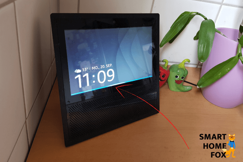 The light on the Alexa Echo Show glows blue